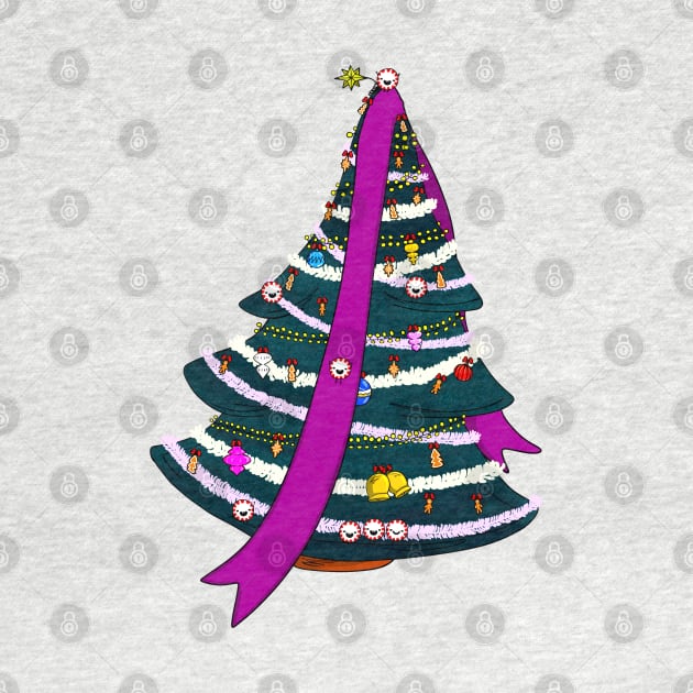 Xmas tree with cute Peppermint candy by Red Fox